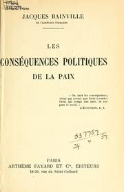 Les conséquences politiques de la paix